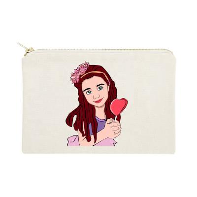 China Byleading Standard Size 10oz Cotton Makeup Pouch Bag Eco - Friendly Cosmetic for sale