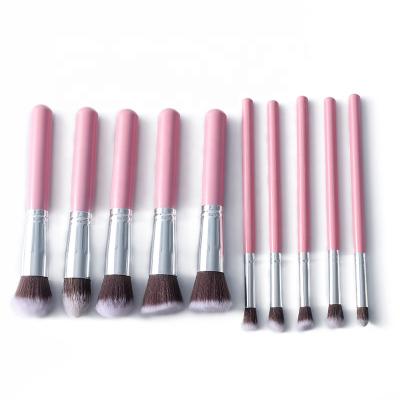 China Angular Blush 2019 Hot-selling Byleading low MOQ 10pcs set handle custom cosmetic make up brush set makeup for sale