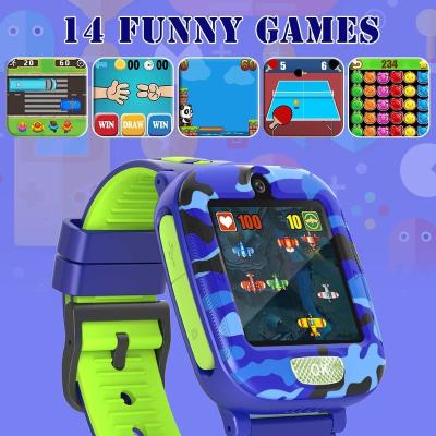 China Touch Screen Smart Kids Watches Dual Camera with 14 Games Music Player Touch Screen Stopwatch Calculator Calendar Visual Boys Watches for sale