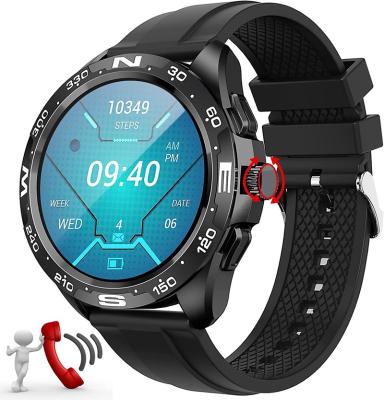 China Touch Screen Smart Watch for Men, Fitness Watch Make/Answer Calls with Microphone Speaker Heart Rate Sleep Monitor for Android IOS (Black) for sale