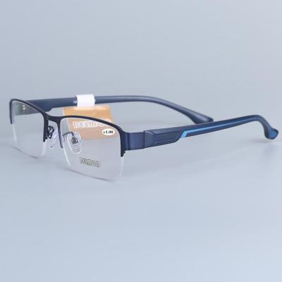 China Male Presbyopic Glasses +1.0+1.5+2.0+2.5+3.0+3.5+4.0 Half-frame Diopter Glasses Women Men Reading Glasses Myopia Glasses for sale