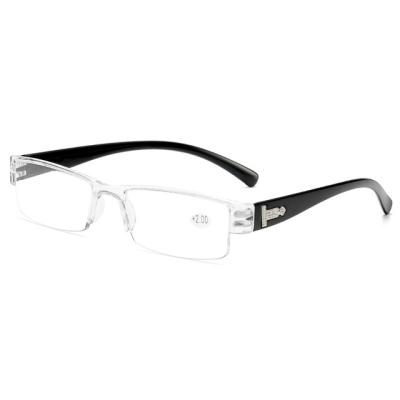 China Fashion Square TR90 Reading Glasses Men Rimless Women Ultralight Frameless Glasses 1.5 2.0 2.5 3.0 3.5 4.0 for sale