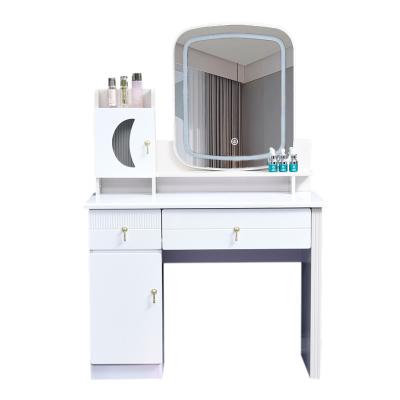 China Adjustable (other) Custom Panel Makeup Vanities Dressing Table Optional Color Girls Wood White Dresser for sale