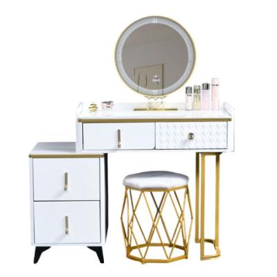 China Adjustable (other) Wholesale wooden luxury dressing makeup dresser table mirror table set with drawer for sale