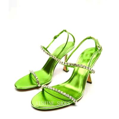 China Fashion trend AS091ML high quality women buckle to tie high heeled sandals and high heel diamond women ladies sandals for sale