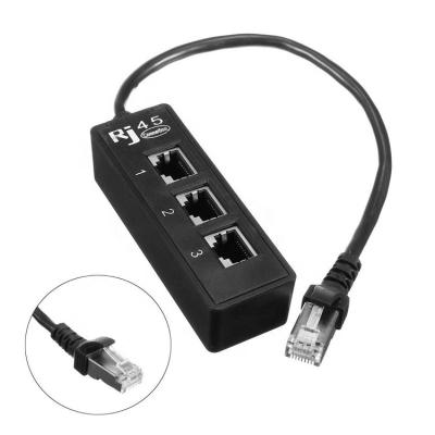 China Wholesale Electronic Device rj45 Male To Female 3 Port Lan Ethernet Network Splitter Hub Panel for sale