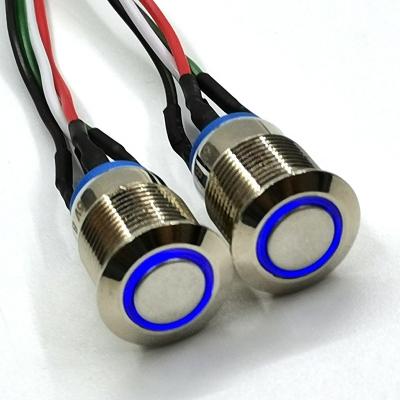 China Waterproof Computer Periphery 16MM Server Computer Electrical Hardware Metal Knob Discount With Lamp Switch Cable Computer Chassis Switch Cable for sale