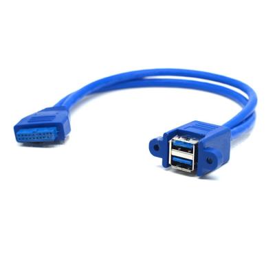 China Usb Cable Main Board 20 Pin Connector Cable To Add 2 External Extension USB3.0 Ports for sale