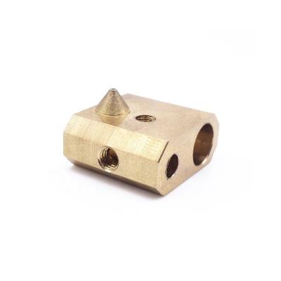 China Aluminum CNC Machined Brass Nozzle CNC Milling 3D Printer Components for sale