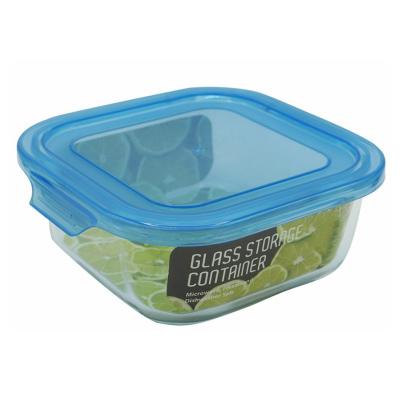 China Simplicity Heatable Modern Square Small Glass Food Airtight Storage Container for sale