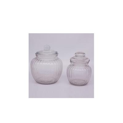 China Reasonable price traditional empty glass jar around lead free glass empty glass jar for sale