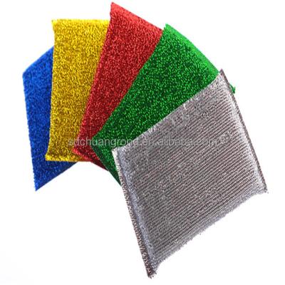 China Viable Sponge Mesh Sponge Foam Scouring Pad Kitchen Silver Gold Sponge Cleaning Scrubber Scrub Sponge for sale