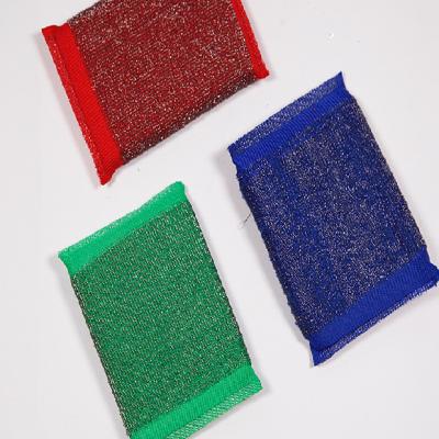 China New Arrival Sustainable Sponge Scourer Daily Cleaning Stainless Steel Wire Wash Scrub for sale