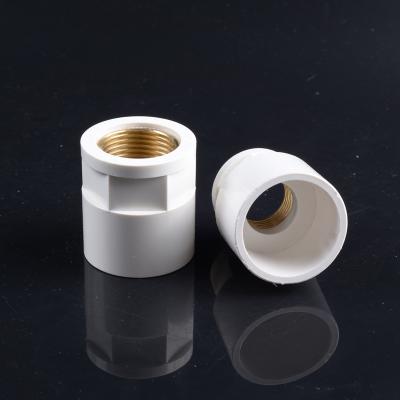 China PVC-U OEM Copper PVC Water Supply Pipe Fittings PVC Female Brass Adapter for sale