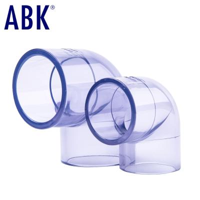 China Transparent Clear PVC Pipe Fitting 90 Degree PVC Elbow With ANSI DIN Standard 1/2