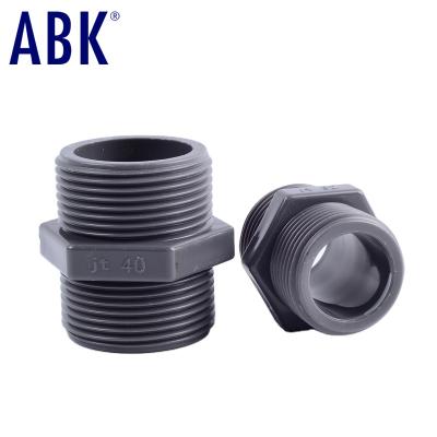 China Acid and Alkali Corrosion Resistant Hot Selling ANSI UPVC Standard Pipe Fittings Double Male Thread Joint for sale