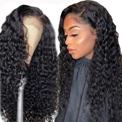 China 150% Density 13x4 Deep Wave Human Hair 613 Bob Straight Install Lace Front Wig for sale