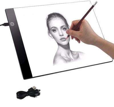 China DIY LED Light Box A4 LED Slim Plastic + Acrylic Drawing Copy Holder Tracing Painting Board Dimmable 3 Protective Light for sale