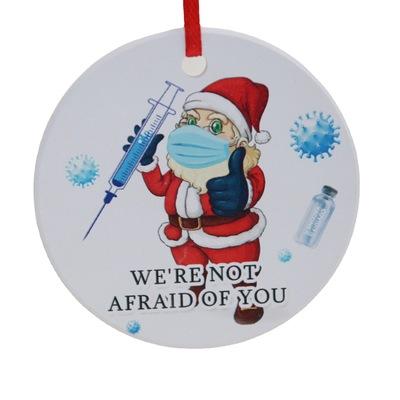 China 2021 New Sublimation White Home Decoration Outdoor Ceramic Hanging Ornaments Christmas Tree Ornaments for sale