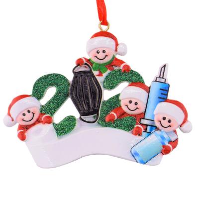 China 2021 Christamas Home Decoration Christmas Tree Decorations Wish Last Name White Christmas Ornament for sale