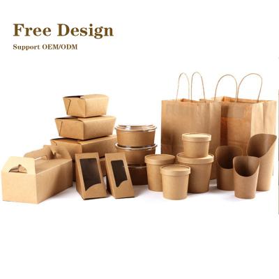 China Wholesale recycled materials asp benefits disposable catering food packaging biodegradable printed paper fast boxes for sale