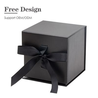 China ASP Recyclable High End Black Magnetic Jewelry Packaging Small Gift Box for sale