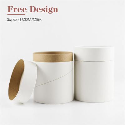 China ASP Recyclable Custom White Round Corrugated Cardboard Tube Gift Box For Food Packaging for sale