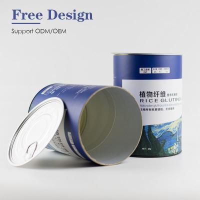 China Free Round Tube ASP Recyclable Empty Design Cardboard Paper Packaging Box With Metal Lid for sale