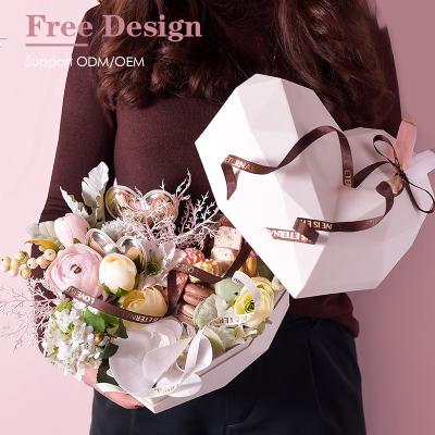 China Wholesale Recyclable High Quality Heart Shaped ASP Flower Gift Boxes For Bouquets for sale