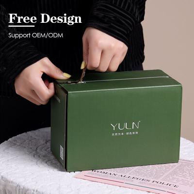 China New design recyclable ASP green corrugated paper mailer boxes carton with zipper for shipping for sale