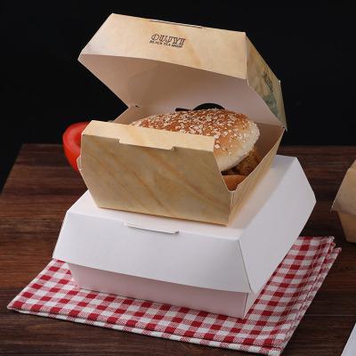 China ASP Recyclable Disposable Hard Cardboard Hamburger Box Food Grade Paper Packaging Box For Burger for sale