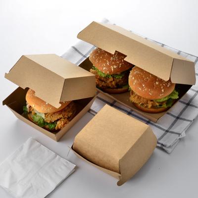 China ASP Kraft Paper Recyclable Wholesale Eco Friendly Compostable Hamburger Takeaway Food Hamburger Box for sale