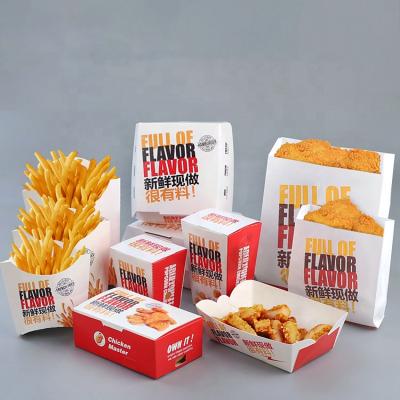 China Wholesale Recyclable Disposable ASP Food Grade French Fries Chicken Nugget Burger Paper Packaging Box For Fast Food for sale