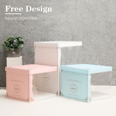 China Recyclable ASP Customized Printing 4/6/8/10/12 Inch Clear Plastic Cake Box With Window for sale