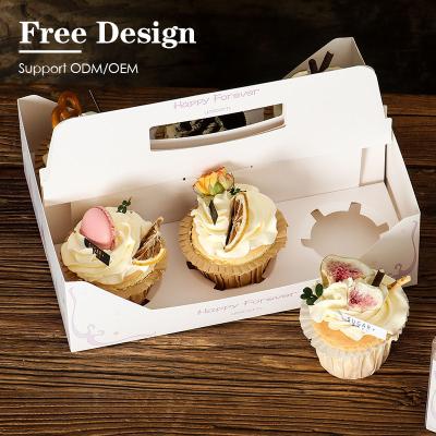 China ASP Recyclable Wholesale Cardboard Food Packaging Box Handmade White Cake Box Different Sizes With Handle for sale