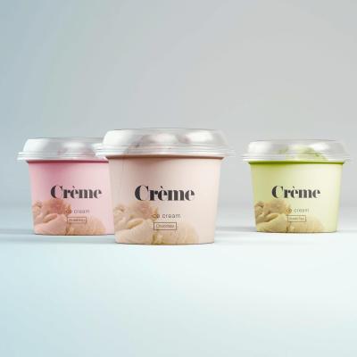 China ASP Free Sample Recyclable 3oz 5oz 8oz 12oz Eco Friendly Disposable Ice Cream Paper Cup With Plastic Lid for sale