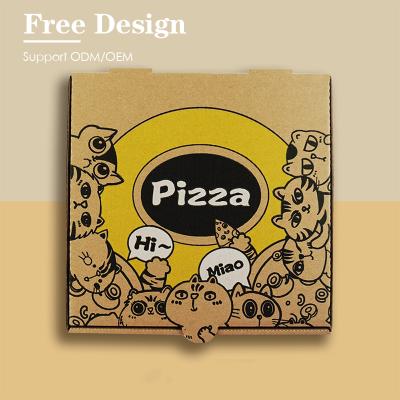 China ASP Size Recyclable Custom Printed Food Grade Corrugated Caja Para Pizza Box Paper Boxes Recyclable Customizable Packing Items 500pcs CMYK for sale