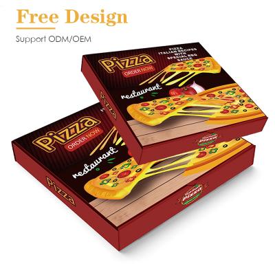 China Recyclable Wholesale Custom ASP Logo Package Cardboard Boxes Corrugated Black Paper Pizza Box for sale