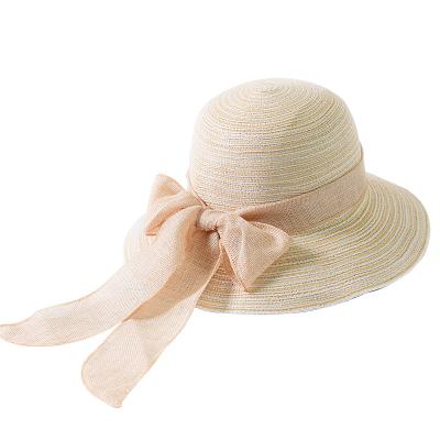 China 2022 Summer Fisherman's Hat Beach Sunshade Straw Hat Gradient Korean New Wholesale Barred Bucket Hat for sale