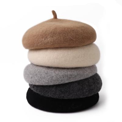 China Picture fashion wool baby hat for girls infant elastic candy color baby beret cap kids hats for girls 1-4 years old for sale