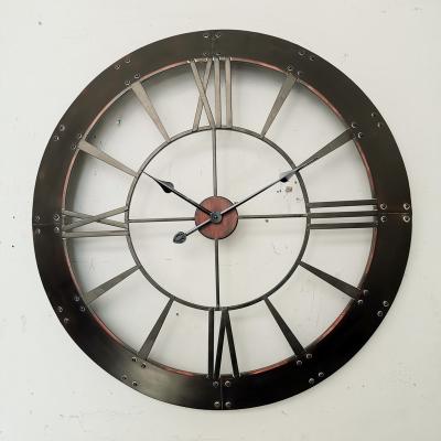 China Amazon Style Antique Hot Sell Round Metal Decorative Wall Clock for sale