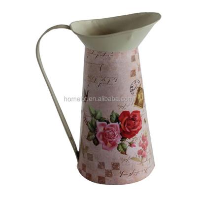 China Metal Customized Flower Water Cans Garden Decorative Antique Metal Watering Can for sale