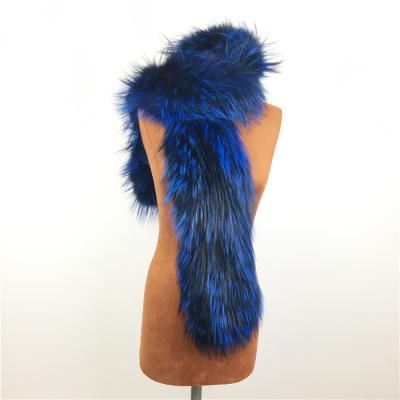 China Liyafur Handmade Knitted Long Shawl Luxurious Warm Scarf 2022 New Real Fox Fur Scarf Long For Winter for sale