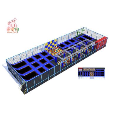 China Indoor Playground Large Trampoline Park Customized Design Playground Trampoline For Amusement for sale