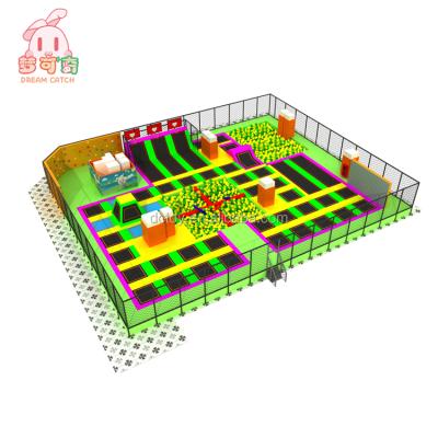 China With Turkey Protective Net Indoor Trampoline Park With Active Kids Trampoline Park Obstacle Course Indoor Playground for sale