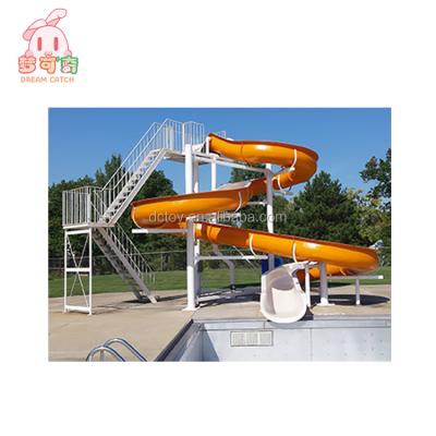 China 3-12years commercial quality open curving slide for summer pool play for sale