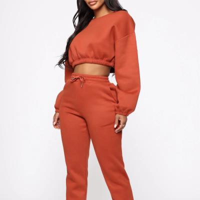 China Custom anti-pilling tracksuits fit high quality casual style ladies grow top women track warm up suit for sale