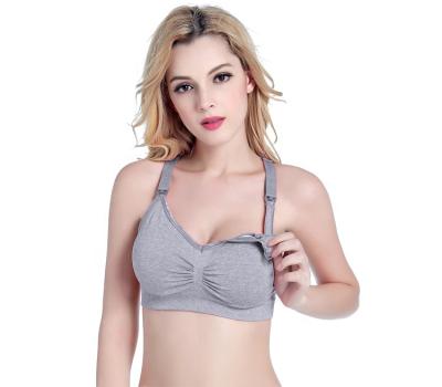 China Wholesale Antibacterial Fitness Fashionable Seamless Sports Women Button Care Pregnant Maternity Front Bra for sale