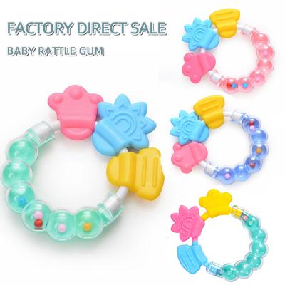 China Soft and Safe to Relieve Teething New Food Grade Design Rattle Silicone Teether Cute Baby of Discomfort 100% Factory Direct Sale for sale