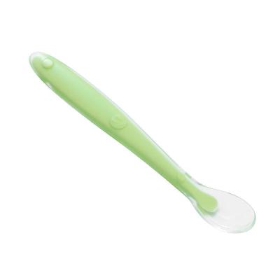 China Soft Toy Wholesale Reusable Colorful Bpa Free Silicone Baby Training Kids Spoon for sale